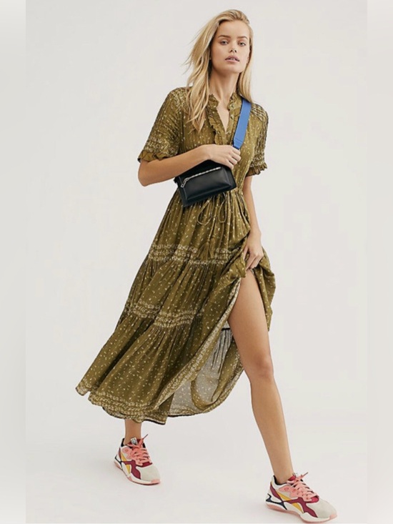 Free People Dresses & Skirts - Free People Rare Feelings Maxi Dress XL Green
